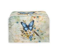 Talayituse Butterfly Daisy Letter Print Toaster Cover 4 Slice Wide Slot, Lightweight Toaster Cover Dust Protection Washable Appliance Bag Bread Maker Cover, M