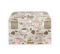 Talayituse Coffee Theme 2 Slice Toaster Covers Dust Protection Bread Maker Covers Toaster Oven Cloth Cover Kitchen Accessories Washable Appliance Cover