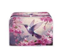 Talayituse Hummingbird Cherry Blossom Toaster Covers 2 Slice Wide Slot Bread Machine Covers Durable Bread Maker Cover Toaster Dust Cover Kitchen Small Appliance Covers
