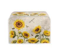 Talayituse Sunflower Dragonfly Butterfly 4 Slice Toaster Dust Covers Kitchen Small Appliance Cover, Thanksgiving Stain Resistant Dust Protection Bread Machine Cover with Top Handle