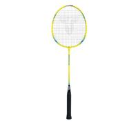 Talbot Torro Badminton Racket Attacker, for Beginners, Hardened Steel, Classic Head Shape, Yellow/Blue, 429806