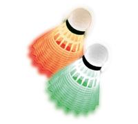 Talbot Torro Magic Night Badminton Shuttlecock, Plastic Feather Ball with LED Light, Approx. 48 hours Burn Time, 3 Pieces Pack, White & Yellow, for Indoor, Outdoor and in the Dark, 479123