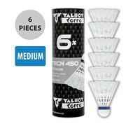 Talbot-Torro Tech 450 Shuttlecocks Premium Medium Speed High Quality 6-Pack