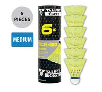 Talbot-Torro Tech 450 Shuttlecocks Premium Medium Speed High Quality 6-Pack
