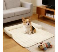 TALCON Calming Dog Bed Sofa Pad Pet Couch Protector, Washable Dogs Cat Sofa Mat with Non-Slip Bottom, Foldable Soft Dog Relief Sleep Cushion Puppy Kitten Bed (White,75x75cm)