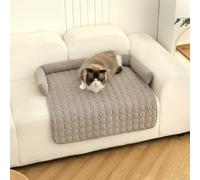 TALCON Calming Dog Bed, Soft Pet Sofa Protector with Non-slip Bottom Side Raise, Washable Dog Cat Bed Blanket Sofa Mat Puppy Mattress Relief Sleep for Car Floor (Coffee,75x75cm)