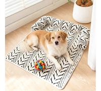 TALCON Calming Pet Couch Cover, Washable Anti-Slip Foldable Pet Dog Sofa Bed Furniture Protector, Large Dogs Bed Mat Medium Cat Sofa Cushion, Puppy Kitten Sleep Pad (Black,80x90cm)