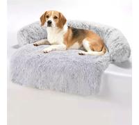 TALCON Dog Bed Pet Couch Cover for Sofa, Calming Cat Sofa Plush Puppy Bed Mat with Non Slip Base, Foldable Washable Dogs & Cats Bed Sofa Furniture Protector Pad (Grey,100x85x14cm)