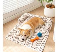 TALCON Dog Sofa Bed, Soft Plush Pet Couch Cover with Anti Slip Bottom, Washable Dog Bed Mat Foldable Cat Sofa Cushion Protector for Medium & Large Pets (Coffee,60x80cm)