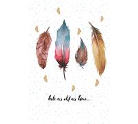 tale as old as time: feather notebook diary, journal (5.25"x8")