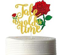 Tale As Old As Time Wedding Cake Topper - Beauty and Beast Birthday Anniversary Engagement Party Decorations Supplies - Mr & Mrs Bride & Groom Wedding Cake Topper