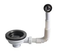 TALEA 114MM Drain Strainer Waste Kit for Kitchen Sink,Golden/Dark Grey Color Strainer with Overflow Kits-U (Dark Grey)