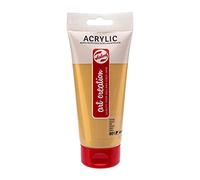 Talens Art Creation Acrylic Colour Tube - 200 ml Gold 801 - Semi-Opaque, Lightfast, Quick-Drying, Silky Gloss - Use on Multiple Surfaces