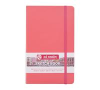 Talens Art Creation - Sketchbook Coral Red 13x21 cm - 140 g/m² - 80 Sheets - Hard-Bound Acid-Free Paper for Mixed Media