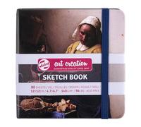 Talens Art Creation Sketchbook The Milkmaid | 12 x 12 cm, 140 g, 80 Sheets | Hardcover Sketchbook for Pencil, Pastel, Ink, Gouache