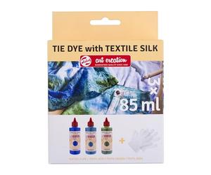 Talens Art Creation Tie-Dye Set | Blue, Turquoise & Green + Gloves | Fabric Dye for T-Shirts, Shoes, Clothing, DIY, Upcycling