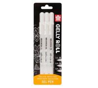 SAKURA 05/08/10 Gel Pens, Bright White Ink, Pack of 3