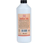 Talens Indian Ink Bottle - 490 ml - Black 700 - Fast Drying Waterproof Ink for