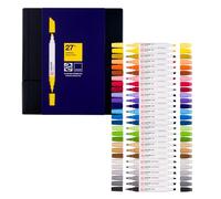 Talens | Pantone Marker Set of 27 | Dual-Tip Pens with Brush and Chisel Nib | Water-Based, Pigmented Ink in Pantone Colors
