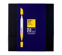 Talens | Pantone Marker Set of 27 | Dual-Tip Pens with Brush and Chisel Nib | Water-Based, Pigmented Ink in Pantone Colors