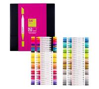 Talens | Pantone Marker Set of 54 | Dual-Tip Pens with Brush and Chisel Nib | Water-Based, Pigmented Ink in Pantone Colors