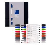 Talens | Pantone Marker Set of 9 City | Dual-Tip Pens with Brush and Chisel Nib | Water-Based, Pigmented Ink in Pantone Colors