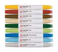 Talens | Pantone Marker Set of 9 Nature | Dual-Tip Pens with Brush and Chisel Nib | Water-Based, Pigmented Ink in Pantone Colors