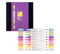 Talens | Pantone Marker Set of 9 Pastel | Dual-Tip Pens with Brush and Chisel Nib | Water-Based, Pigmented Ink in Pantone Colors