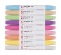 Talens | Pantone Marker Set of 9 Pastel | Dual-Tip Pens with Brush and Chisel Nib | Water-Based, Pigmented Ink in Pantone Colors