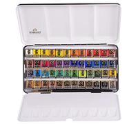 Talens : Rembrandt Watercolour : Set : 48 Half Pan Plus brush in Metal box