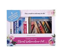 Talens Royal Floral Watercolour Set for Beginners, 12 Colours, Van Gogh Watercolour Paper A6, Sakura Pigma Micron Fineliner 05, Watercolour Brush Size 06, Watercolour, Artist Set