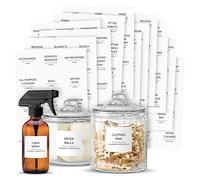 Talented Kitchen 144 Minimalist Laundry Room Labels - Preprinted Organization Stickers for Glass Jars, Containers, Spray Bottles (Black Print on White Matte Backing)