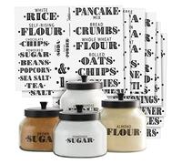 Talented Kitchen 154 Kitchen Labels for Containers, Pantry, Preprinted Black on Clear All Caps for Kitchen Organization (Water Resistant)