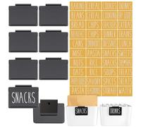Talented Kitchen 8 Piece Metal Basket Labels Clip On Holders with 40 Labels for Kitchen Storage, Black Label Clips for Storage Bins