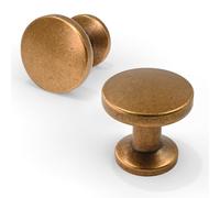 Talentedeco 10 Pack Antique Brass Kitchen Cabinet Knobs 30mm Solid Zinc Alloy Knobs for Drawers