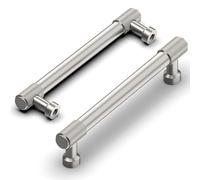 Talentedeco 10 Pack Brushed Satin Nickel Pulls, 128mm(5 Inch) Center to Center Hole Center, Kitchen Cabinet Handles for Drawer Dresser, Cupboard and Wardrobe