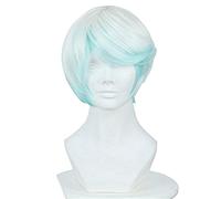 Tales of Zestiria the X Mikleo Cosplay Wig Short White and Blue Ombre Synthetic Hair Wig for Halloween Party Carnival
