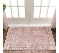 Taleta DAMAIA Washable Door Mats Indoor Small Pink Boho Rug Non-slip Doormats Inside Entrance Soft Thin Short Pile Floor Carpet for Entryway Hallway Bedroom (Pink, 50 x 80 cm)