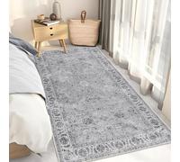 Taleta DAMAIA Washable Rugs Living Room Small Grey Boho Runner Rug Machine Washable Soft Short Pile Area Carpets for Bedside Vintage Hallway Rugs for Entrance Bedroom (Grey, 80 x 150 cm)