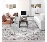 Taleta GORGEOUS Rugs Living Room Washable Vintage Boho Large, Non-Slip Soft Short Pile Oriental Area Carpet for Bedroom, Diningroom, Kitchen, Green, 240 x 340 cm
