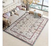 Taleta GORGEOUS Rugs Living Room Washable Vintage Boho Large, Non-Slip Soft Short Pile Oriental Area Carpet for Bedroom, Diningroom, Kitchen, Red, 120 x 170 cm