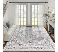 Taleta GORGEOUS Rugs Living Room Washable Vintage Boho Large, Non-Slip Soft Short Pile Oriental Area Carpet for Bedroom, Diningroom, Kitchen, Green Grey, 200 x 290 cm