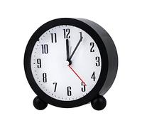 talifoca Alarm clock, analogue, quiet, no ticking, small analogue alarm clock with loud alarm with light, alarm clock, night light, noiseless, battery operated, easy to use