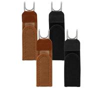 Talinco 4 Pack Unisex No Buckle Invisible Elastic Side Waist Belts | Adjustable hook & loop no-buckle side waist belts, 2 black + 2 brown, ideal for jeans, work, casual & business wear.