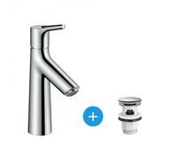 Talis S Single-Lever Basin Mixer + Complete Push-Open Basin Waste Set, Chrome (72021000-CLICCLAC)