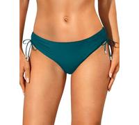 Talisea Womens Low Rise Bikini Bottoms - Side Tie Bathing Suit Swim Bottom Ruched Swimsuits Swimwear, Teal, Large