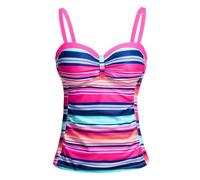 Talisea Women's Underwire Tummy Control Swimsuit Top with Push Up - No Bottom Included, Colorful Striped, Large