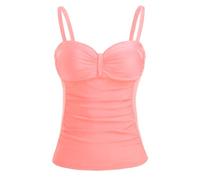Talisea Women's Underwire Tummy Control Swimsuit Top with Push Up - No Bottom Included, Coral Pink, Large