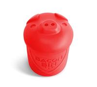 Talisman Designs Bacon Bin Grease Strainer & Collector | Family Friendly Kitchen Tools | Fun & Functional Silicone Grease Container | Holds up to 1 Cup | Red
