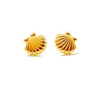 TALISMAN JEWELLERY 18k Gold Plated Earrings with Push Back clasp - Way of St James Shell, The camino of Santiago (9 MM)